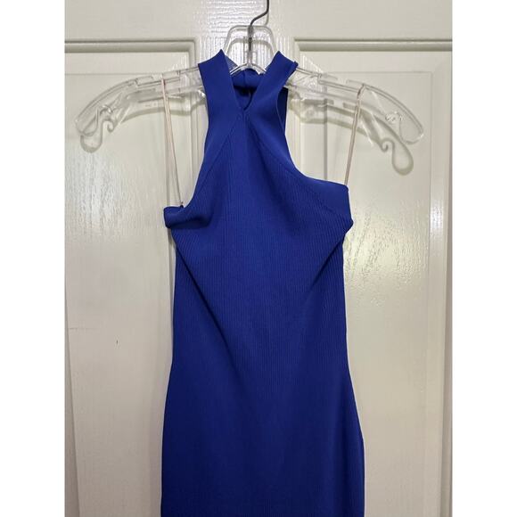 Aritzia Wilfred Women's Blue Cayenne Halter Neck Midi Dress Size XS knit - Picture 7 of 13
